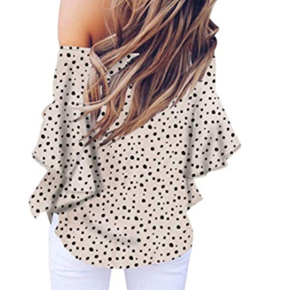 Floral Off Shoulder Flare Sleeve Blouse Top - Picture 2 of 4